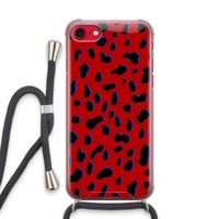 Red Leopard: iPhone SE 2020 Transparant Hoesje met koord Red Leopard: iPhone SE 2020 Transparant Hoesje met koord