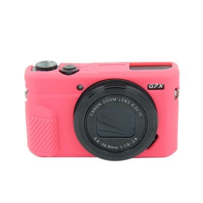 PULUZ zachte siliconen beschermhoes voor Canon EOS G7 X Mark II (Rose Red)