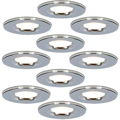 Set van 10 Venezia LED inbouwspots - 6 Watt 650 lumen - 2700K warm wit - Dimbaar - Rond - IP65 waterdicht - Chroom - Voor binnen, buiten en badkamer Set van 10 Venezia LED inbouwspots - 6 Watt 650 lumen - 2700K warm wit - Dimbaar - Rond - IP65 waterdicht - Chroom - Voor binnen, buiten en badkamer