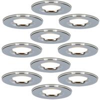 Set van 10 Venezia LED inbouwspots - 6 Watt 650 lumen - 2700K warm wit - Dimbaar - Rond - IP65 waterdicht - Chroom - Voor binnen, buiten en badkamer
