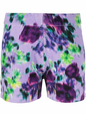 Kenzo short en maille à fleurs - Violet