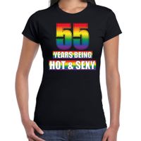 Hot en sexy 55 jaar verjaardag cadeau t-shirt zwart voor dames - Gay/ LHBT kleding / outfit - thumbnail