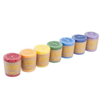 Fair Trade Wenskaarsen - Set 7 Chakra&apos;s