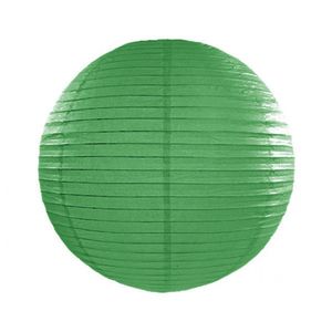 Donker groen kleurige bol versiering lampion 25 cm