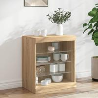 Dressoir met LED-verlichting 60,5x37x67 cm sonoma eikenkleurig