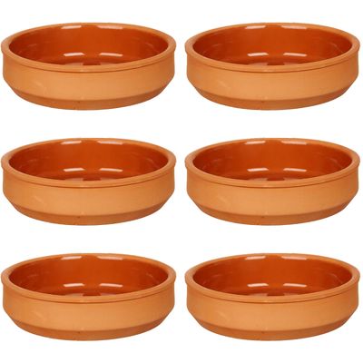 Set 16x tapas/creme brulee serveer schaaltjes terracotta/bruin 16x4 cm