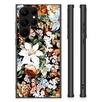 Bloemen Hoesje voor Samsung Galaxy S23 Ultra Dark Flowers - thumbnail