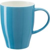 Koffie mokken/bekers Paris - 1x - porselein - met oor - lichtblauw - 350 ml - stijlvolle vorm