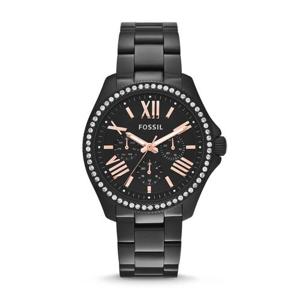 Fossil Cecile AM4522 Dameshorloge van zwart roestvrij staal
