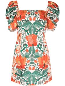 Cara Cara robe courte fleurie Kelly à manches bouffantes - Orange