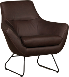 Bruine leren moderne design fauteuil Fame - Rancho Leer Brown (bruin leer)