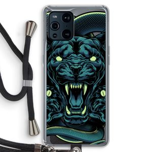 Cougar and Vipers: Oppo Find X3 Transparant Hoesje met koord