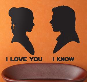 Sticker silhouette Leia en Han Solo