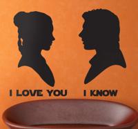 Sticker silhouette Leia en Han Solo