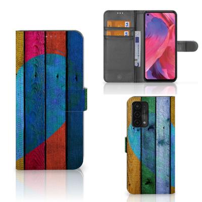 OPPO A54 5G | A74 5G | A93 5G | Book Style Case | Wood Heart - Cadeau voor je Vriend