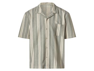esmara Men Heren overhemd (Groen/wit, L)
