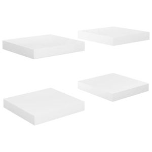 vidaXL Wandschappen zwevend 4 st 23x23,5x3,8 cm MDF hoogglans wit