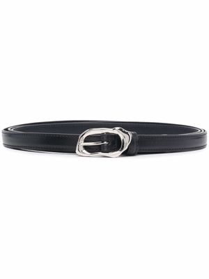 Alexander McQueen ceinture fine Molten en cuir - Noir