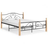 Bedframe met hoofdeinde zonder matras 140x200 cm metaal zwart - thumbnail