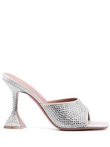 Amina Muaddi mules Lupita 95 à ornements en cristal - Argent