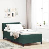Boxspringbed met matras fluweel donkergroen 80x200 cm