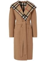 Burberry manteau croisé à carreaux - Marron