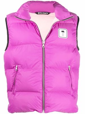 Palm Angels gilet matelassé à patch logo - Rose