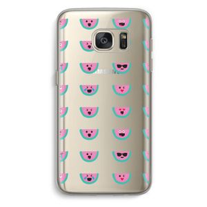 Smiley watermeloenprint: Samsung Galaxy S7 Transparant Hoesje