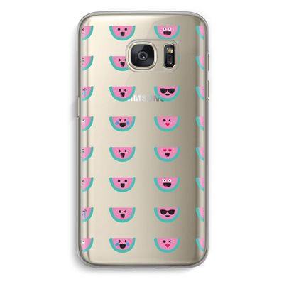 Smiley watermeloenprint: Samsung Galaxy S7 Transparant Hoesje