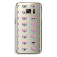 Smiley watermeloenprint: Samsung Galaxy S7 Transparant Hoesje