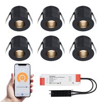 6x Betty zwarte Smart LED Inbouwspots complete set - Wifi & Bluetooth - 12V - 3 Watt - 2700K warm wit - thumbnail