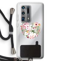 GRL PWR Flower: Huawei P40 Pro Plus Transparant Hoesje met koord