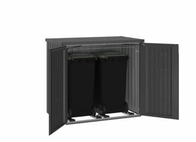 Metalen containerberging Alex Duo 148x88x129 cm - donkergrijs metallic- - Metaal- Biohort