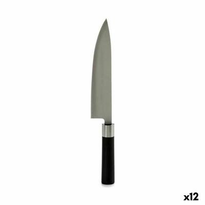 Keukenmes Kinvara Zwart Zilverkleurig Roestvrij staal Plastic 5 x 33,5 x 2,3 cm 33,5 x 2 x 5 cm (12 Stuks)