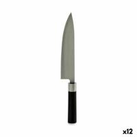 Keukenmes Kinvara Zwart Zilverkleurig Roestvrij staal Plastic 5 x 33,5 x 2,3 cm 33,5 x 2 x 5 cm (12 Stuks)
