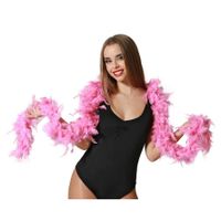 Atosa Carnaval verkleed boa met veren - roze - 180 cm - 45 gram - Glitter and Glamour   -