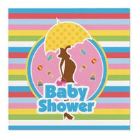 40x Babyshower feest servetten gekleurd 25 x 25 cm papier - thumbnail