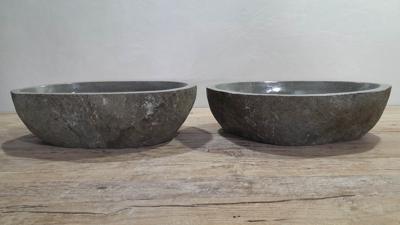 Aufsatzwaschbecken aus Flussstein Satz RL250305AB, 55x35x15 cm