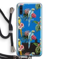 Kleurrijke papegaaien: Samsung Galaxy A50 Transparant Hoesje met koord