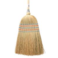 Stro bezem met houten Steel - 140 cm - binnen bezem - veel haren
