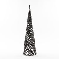 Anna Collection LED piramide kerstboom - H60 cm - zwart - kunststof   - - thumbnail