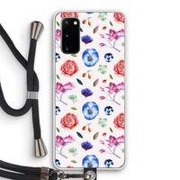 Bloemetjes: Samsung Galaxy S20 Transparant Hoesje met koord