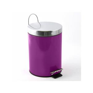 MSV Prullenbak/pedaalemmer - metaal - paars - 3 liter - 17 x 25 cm - Badkamer/toilet - Pedaalemmers