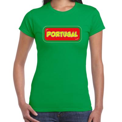 Verkleed T-shirt voor dames - Portugal - groen - supporter - themafeest