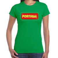 Verkleed T-shirt voor dames - Portugal - groen - supporter - themafeest