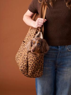 Transportzak voor kleine huisdieren FAMILY bruin, bedrukt