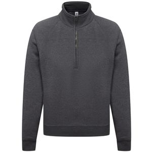 Donkergrijze fleece sweater/trui met rits kraag voor heren/volwassenen 2XL (EU 56)  -