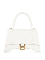 Balenciaga petit sac à main Hourglass à effet peau de crocodile - Blanc