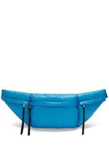 Jil Sander sac banane matelassée à logo imprimé - Bleu