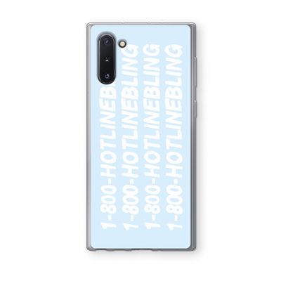 Hotline bling blue: Samsung Galaxy Note 10 Transparant Hoesje